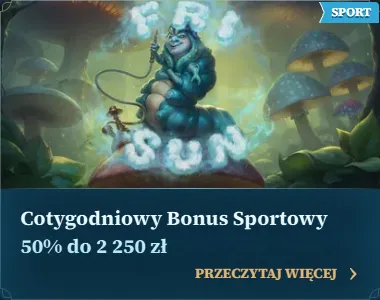 Weekend w BetAlice Casino BetAlice Casino – karta Cotygodniowy Bonus Sportowy 50% do 2 250 zł